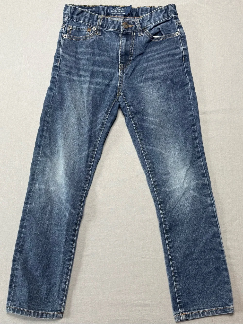 Lucky Brand boys Blue Washed Skinny-Leg Jeans